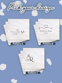 20-500pcs Customized Wedding Cocktail Napkins, Personalized For Date Night, Anniversary, Wedding, Suitable For Couples, Disposable Beverage & Dessert Napkins, For Wedding Table Decor, Engagement Party, Patterned Print, Add Charm To Home, Souvenir, Reusable, Cute, High Quality