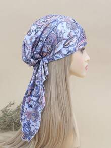 1pc Fashion Solid Color Bandana Hat, Chemo Cap, Long Tassel Hat, Pirate Cap, Beach Hat, Outdoor Sports Cap, Sleep Cap, Decorative Hat