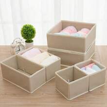 Caja de almacenamiento no tejida lavable sin tapa, cajón pequeño, caja de almacenamiento plegable de tamaño pequeño para ropa interior y calcetines