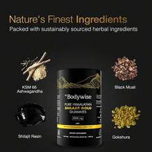Be Bodywise Pure Himalayan Shilajit Gummies Gold I Lab Tested I No Added Sugar I Ashwagandha, Gokshura| Fulvic Acid & 85+ Trace Minerals I For Men, Women I Non-GMO I 100% Natural & Organic I 60 Gummy - Shilajit Gold Gummies - View 2