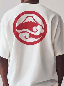 200g Cotton T-Shirt 2025 Men's New Short-Sleeved Cotton Vacation Pattern Short-Sleeved Crew Neck Matching Look - White - View 2