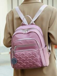 Multifunctional Women's Backpack, Lightweight Versatile Outdoor Backpack Suitable For Students, With Pom-Pom Embroidery Decor, School Backpack, School Supplies, School Bag, Backpack For School, Back To School Backpack, School Bookbag, Big Backpack, Backpack School, Back To School Bags, Large Capacity, Waterproof, Business Casual, Suitable For Teen Girls Women College Students, Teacher, White-Collar Workers, Perfect For Back To School, First Day Of School, College, Work, Business, Commute, Office