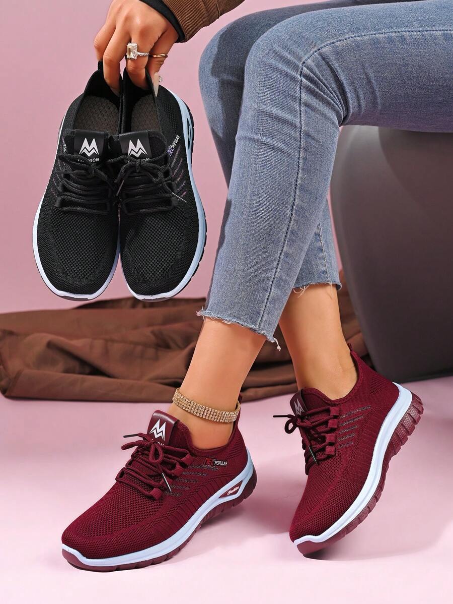 Zapatillas de tenis y deportes de raqueta cómodas, de gran en 2025 - Nuevas zapatillas deportivas casuales con suela de dos tonos, estilo trenzado/con cordones, con superficie y suela blanda, no cansan, cómodas zapatillas deportivas