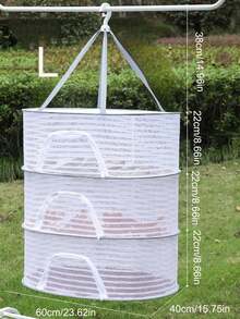 1pc White Clothesline Basket, Clothesline Net, Sock Artifact For Drying Clothes, Blue Sweater, Lingerie Net, Dedicated Clothesline Rack, Clothesline Net For Drying Clothes Drying Dry Goods - White - View 18