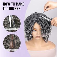 More Beautiful Full Curly Crochet Braided Wig | Natural Synthetic African Dreadlock Curly Hair, Short Twist Design, Breathable Layered Bob Cut, 4 Colors (Black/Brown/Copper/Gold) - Daily & Cosplay Replacement Wig - T1B-h# - View 3