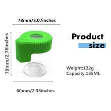 New Led TransParent Glass Seal Storage Jar, Light- Magnifying Glass Ornamental Bottle (Green) - Green - View 5
