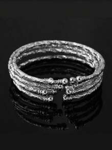 6 pièces Bracelets Épais Boho Rétro Pour Femmes Europe Amérique Afrique Bracelets Argent Or, Bracelets Empilables Boho, Bracelets Argent Or Faits Main Pour Femmes Cadeaux De Bijoux Épais Pour Fêtes Quotidiennes