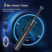 Cepillo de dientes eléctrico para adultos - Cepillo de dientes recargable con 4 cabezales de cepillo, sensor de presión inteligente, tecnología de limpieza profunda y hasta 50 días de duración de la batería