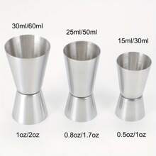 Set de 3 vasos jigger de doble cabeza de acero inoxidable, herramienta de bar profesional para coctelería, fiestas, bodas y cocina