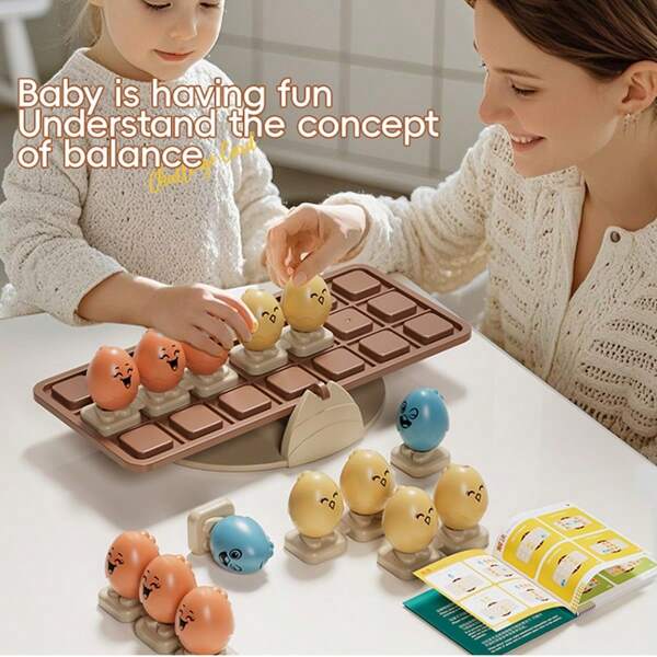 Cognitive Development Balance Exercise Cute Chicken Sitting In Order Children's Growth Educational Desktop Game Parent-Child Interaction Kindergarten Logic Thinking Pass The Balance