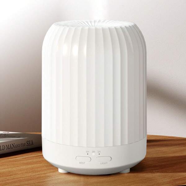 1 PC Desktop Essential Oil Perfume Ultrasonic Diffuser, Perfect For Table Placement, Suitable For Home, Business, Office And Store Use. It Supports Timing For 1 Hour, 3 Hours And 6 Hours. With Warm Light And Seven-Color Lighting That Can Be Fixed At Will, It Supports Waterless Power-Off Protection Function.