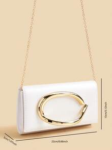 这款迷人的大容量晚宴手拿包采用闪亮的链条肩带和时尚的翻盖设计，并以奢华的人造皮革材质打造，是婚礼和派对的理想之选。这款女士链条单肩斜挎包适合青少年、大学生、年轻职业人士和上班族，是派对、婚礼、晚宴和正式场合的完美之选。它可以与女士晚礼服、派对配饰、亮片连衣裙、闪亮连衣裙和优雅连衣裙完美搭配。 - 白色 - 查看 8