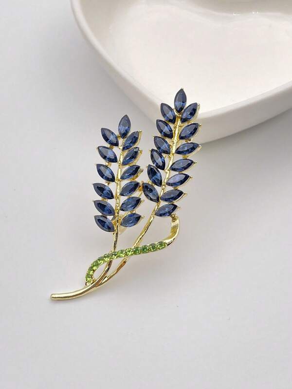 1pc Premium Wheat Spikelet Brooch, Fashionable 2025 New Design Jacket/Cheongsam Accessory Elegant Women Detailed Large Wheat Flower Pin