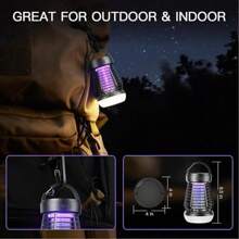 Electric Camping Light, Portable Electric Mosquito Killer USB Charging, 2-In-1 Insecticide - For Indoor And Outdoor Use, Mosquito Killer+Camping Light Mode - Kills Moths, Wasps, Mosquitoes, Etc., Rechargeable Mosquito Killer And Camping Light, 2000V UV Insect Trap, 395NM Light Trap And 720 ° Insect Attraction, For Indoor And Outdoor Use, Covering 300 Square Feet