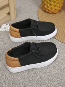 1 Pair Unisex Children Slip-On Comfortable Stitched Casual Flat Sports Shoes, Suitable For All Seasons
