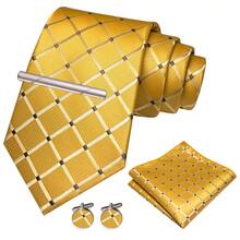 4pcs/Set Men's Fashion Plaid Necktie, Silk Satin Tie, Pocket Square, Cufflinks And Silvery Tie Clip Combo Gift Set, Suitable For Groom, Groomsman, Wedding, Business, Graduation, Evening Party, Perfectly Match Tuxedo To Make You Stand Out - Four-piece Set - View 20