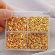 700pcs/Box Golden Silver Alloy Lobster Clasp Open Ring Jewelry Card Clasp Connecting Clasp For DIY Bracelet Necklace Drop Earrings Key Chain Mobile Phone Chain Anklet Accessories