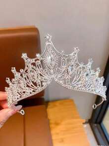 1pc Fashionable & Elegant Alloy Princess Crown, Suitable For Women Wedding Party Performance Hair Accessories