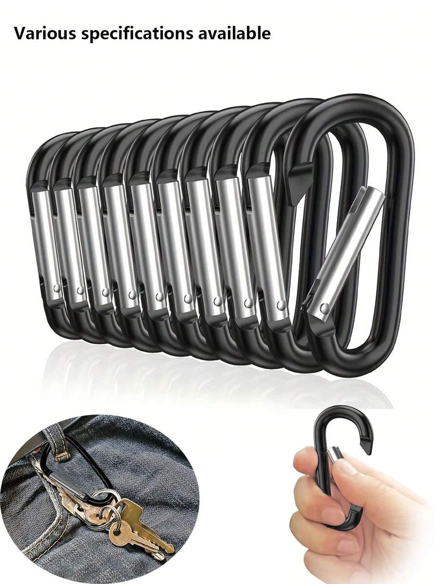 10-1pc High-Quality Aluminum Alloy Carabiner, DIY Carabiner, Accessories And Keychain Carabiner, Mountaineering Backpack Decorative Buckle Suitable For Outdoor Mountaineering Backpack And Daily Wear, Lightweight And Versatile, Suitable For Men And Women, Suitable For Sports, Adventure And Travel - Multicolor - View 1