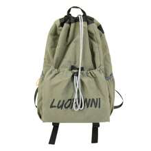 1 pieza Mochila deportiva unisex de nailon ligero con cordón, bolsa de gimnasio adecuada para bádminton, senderismo, camping, viajes, deportes, vacaciones