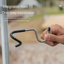 4PCS Stainless Steel Camping Pole Hooks - Heavy-Duty Multi-Purpose Hangers With Anti-Slip Coating, Adjustable Tension For Lanterns/Tarps/Gear - Backpacking, Glamping, RV Trips Organization - Tent Accessory Must-Have - Outdoor Lighting Mount - Gear Storage Solution - 304 Steel - Compact Travel Essential - Multicolor - View 3