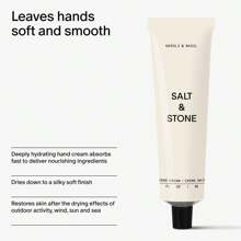 Crema de manos para hombres y mujeres Salt & Stone | Santal y Vetiver | Hidrata, nutre y suaviza la piel | Restaura las manos secas y agrietadas | De rápida absorción | Libre de crueldad animal y vegano (2 onzas fluidas)