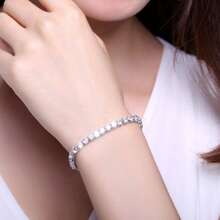 Pulsera de circonia a la moda - 1 pieza de elegante joyería brillante blanca | Adecuada para uso diario | Regalos de verano | Joyería | Pulseras de mujer | Pulseras de hombre/Regalos de encanto para mujeres/Regalos de cumpleaños/Joyería para el Día de San Valentín/Regalos de Navidad | Joyería de mujer/Artículos esenciales para vacaciones/Joyería/Fiestas de vacaciones/Multifuncional de moda | Regalos de aniversario/graduación