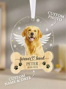 1pc Personalized Custom Hanging Ornament - 2D Flat Hanging Pendant For Car Rearview Mirror Decoration Puppy Acrylic Pendant - Durable - No Power Required Ideal For Home Holiday Decoration