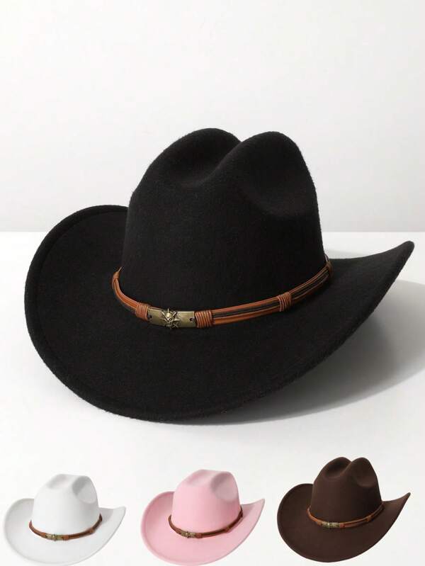 1pc Women's Denim Cowboy Hat, Jazz Cap, Panama Style Hat, Suitable For Cowboy Themed Events, Festivals, Birthday Parties, Cosplay, Outdoor Activities, Daily Use