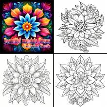 Immerse Yourself In The Vibrant Creative World Created By This Exquisite Mandala Flower Coloring Book, Designed For Adults And Teenagers. Explore Intricate And Colorful Patterns That Can Provide Soothing And Delightful Relaxation From Everyday Stress. It Is An Ideal Gift For Any Holiday Occasion.,Back To School,School Supplies