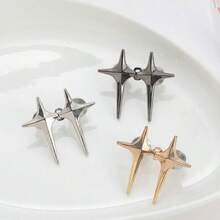 1 Pair Adjustable Belt Clips - Cross Star Seamless Pants Buckle Pins, Fashionable Star Design, No Tightening Needed, Comfortable For Daily And Special Events, Suitable For Large Hips, Unisex - 銀色 - 查看 2