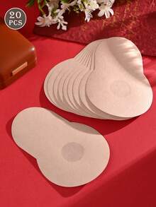 10/20/50片装一次性丰胸胶带、无纺布防下垂聚拢型乳贴、性感、防眩光、防尴尬、防止突出点向外凸起的奶嘴套、聚拢型文胸、一次性乳贴聚拢型乳贴、隐形乳贴花瓣米色 - 杏色 - 查看 17