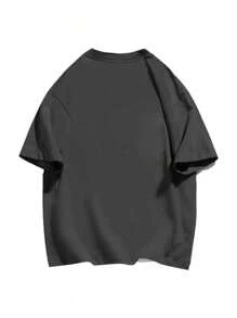 Women's Summer New Daily Casual Loose Round Neck Cotton Short Sleeve T-Shirt. Cute And Versatile Prints Are Printed On It, Fashionable And Versatile, Perfect For Daily Wear Ladies Tops. - 深灰 - 查看 2