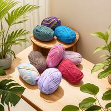 1pc Colorful T-Shirt Yarn Elastic Fabric Crochet Cloth Yarn For DIY Knitting, 36 Yards Soft Thick Polyester Fabric Knitting Yarn For Hand Beginner DIY Bag, Basket, Cushion, Crocheting Projects, Home Decor 100g/3.53oz - Multicolor - View 7