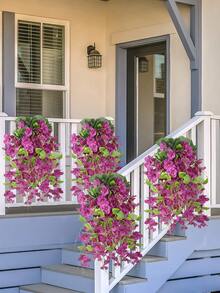 1Pc/2pcs Artificial Hanging Flowers Fake Hanging Plants Faux Silk Hibiscus Long Vines UV Resistant Realistic Flowers For Basket Home Porch Outside Garden Yard Patio