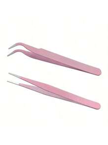 2-Pack Colorful Macaron Pocket Tweezers, Multipurpose Tweezers Suitable For DIY Jewelry Making, Planner Crafts, False Lashes And More