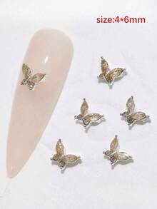 20pcs 3D Butterfly Charms SS5 CZ + Nickel-Free Alloy For Nail Art
