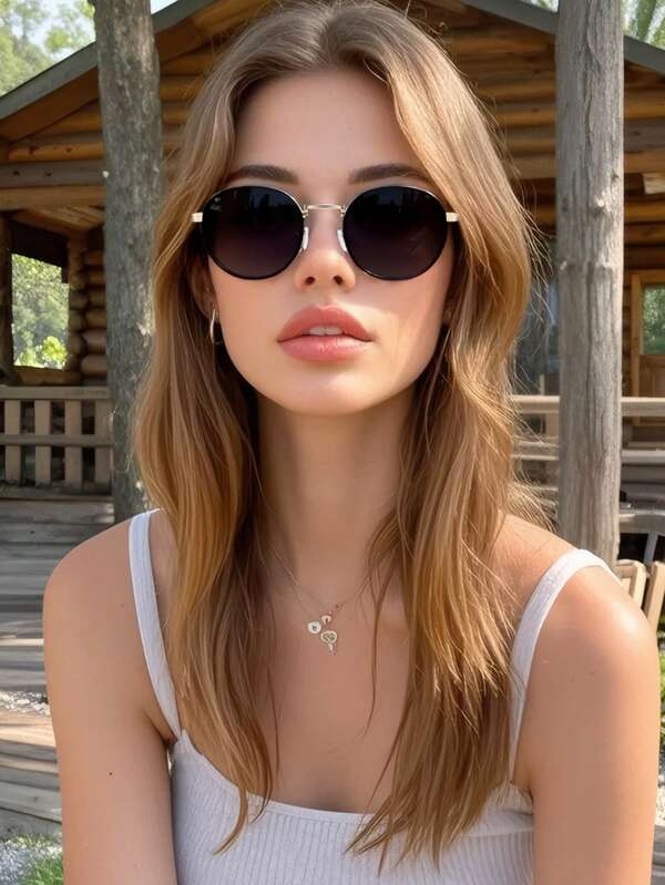 Polarized Retro Round Metal Fashion Sunglasses, Classic Design For Outdoor Sports, Cycling, Travel, Beach, Driving, Fishing, Summer UV Protection Sunglasses Shade Going Out Outfit Outdoor Beach Seaside Vacation And Gift For Family And Friends