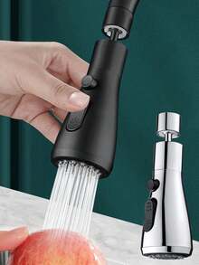 厨房防溅水龙头 - 革命性设计，360 度旋转，让您的厨房保持干燥！可调节流量，构建，（1 件）回到学校