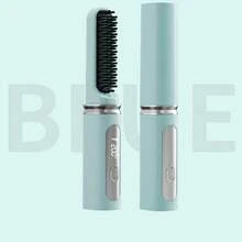 JMMO 全新 USB 可充电便携式离子直发梳，防毛躁秀发，紧凑型设计丰盈秀发器，无线充电直发器，多功能，无损