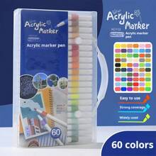 Set de 12/24/36/48/60 colores de rotuladores acrílicos, lápices de colores de gran capacidad especializados para arte, pintura y estudiantes, de secado rápido y lavables, vuelta al cole