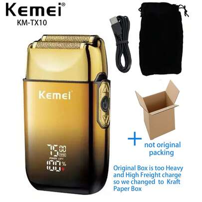Kemei KM-TX10 Electric Shaver, High Speed 7500RPM Professional Men's Shaver, Beard Trimmer, USB Rechargeable Shaver, Bald Head Shaver, Daily Use For Men, Dual Foil Reciprocating Shaver