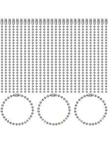 15/25/50/80/100 件可调节金属球链，4 英寸，带 2.4 毫米珠链连接器，钥匙扣标签链，适用于珠宝制作、DIY 工艺品、银/古银