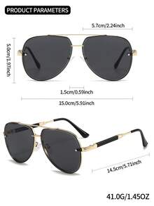 LINFEMAND Elegant Metal Frame Dual-Bridge Fashion Glasses, High-End Business Party Travel Driving Gift For Men & Women - Multicolor - View 8