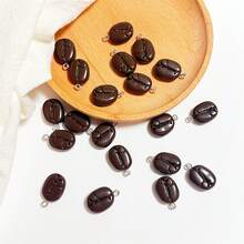 10pcs/20pcs Artificial Coffee Bean Shaped Beads Suitable For DIY Jewelry Making Pendants, Earrings, Necklaces, Bracelets, Keychains, Bag Charms, Resin Crafts - Multicolor - View 6