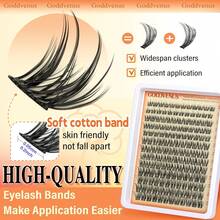 Wispy Lash Clusters Lashes Cluster Eyelash Extensions Natural Individual Lashes Fluffy Lash Extension Soft Cotton Band Eyelashes Clusters Fairy D Curl Lash Cluster For DIY Eyelash Extension