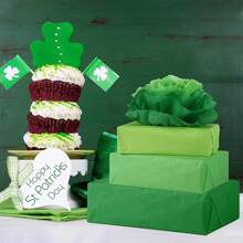 30 Sheets Assorted Green Tissue Paper Set Gift Wrap Paper Tissue Art Paper 3 Colors For Saint Patrick's Day DIY Arts And Crafts Birthday Easter Wedding Holiday Party Decoration - Multicolor - View 6