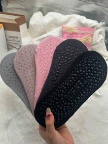 5 pares de meias curtas femininas de ioga com silicone antiderrapante, meias de chão para treino de pilates em ambientes internos, meias esportivas de primavera e verão