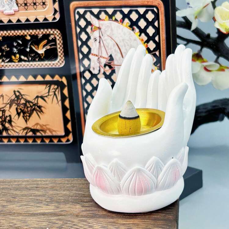 1pc, Lư hương Phật dấu tay hoa sen ngược dòng, có thể khử mùi, dùng làm đồ trang trí Phật giáo theo phong cách Trung Hoa. Có thể trang trí nhà cửa và phòng trà, và cũng có thể dùng để đốt hương để tăng cường sự tập trung và bình an. Đây là lựa chọn tốt nhất để làm quà tặng cho người lớn tuổi yêu thích phong cách Trung Hoa hoặc sử dụng cá nhân. - Nhiều màu - Xem 10