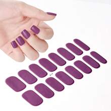 16 pièces de bandes d'ongles en gel nude, autocollantes semi-durcies couvrant tout l'ongle, nécessitent un durcissement à la lampe, tiennent 14 jours, effet paillettes, fournitures de nail art pour dames, faciles à utiliser, accessoires pour ongles